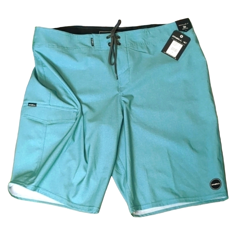 O'neill aqua bluish green board shorts size 30